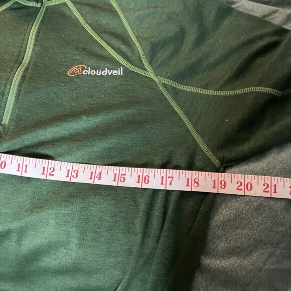 Cloudveil 1/4 Zip Base Layer Shirt Mens S Green Gorpcore Outdoor - Picture 7 of 8